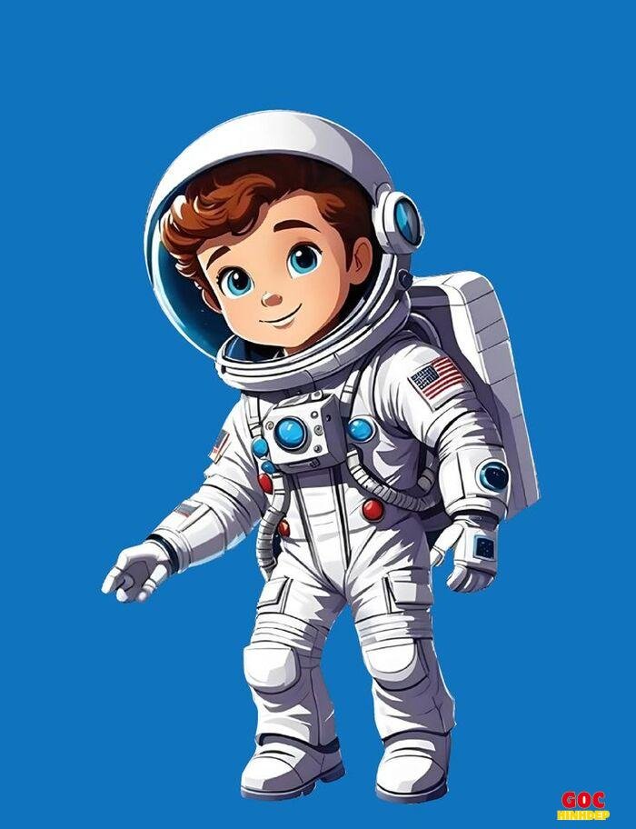 phi hành gia chibi nền trắng