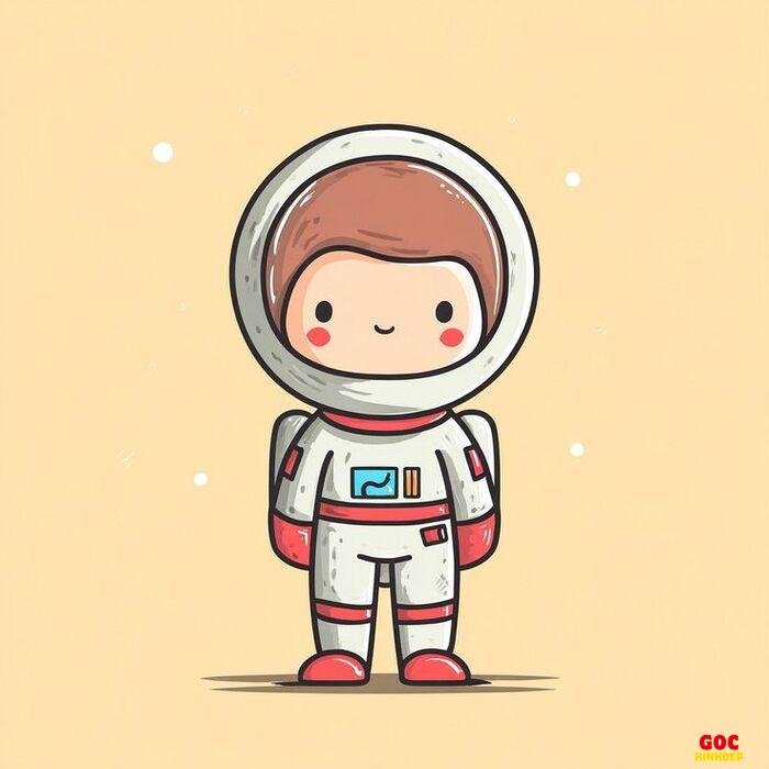 phi hành gia chibi phong cách hoạt hình