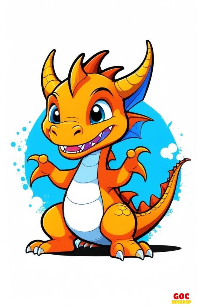 rồng chibi hoạt hình lửa