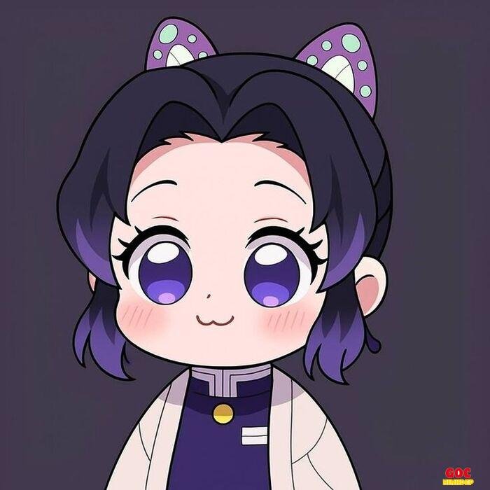 shinobu chibi nền đen