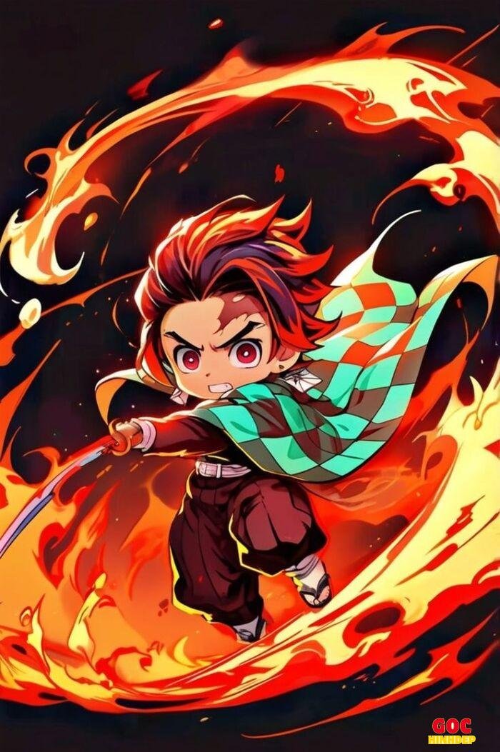tanjiro chibi đáng yêu