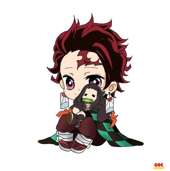 tanjiro chibi đơn giản cute