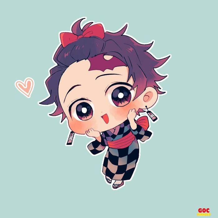 tanjiro chibi đơn giản đẹp