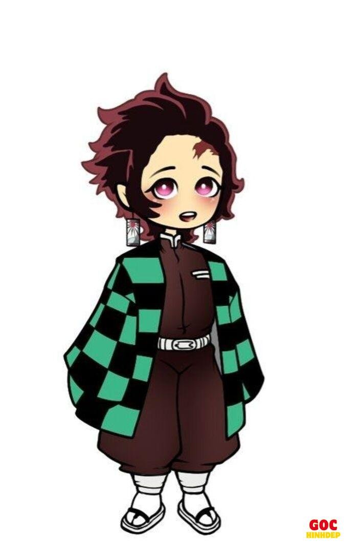 tanjiro chibi hình nền trắng