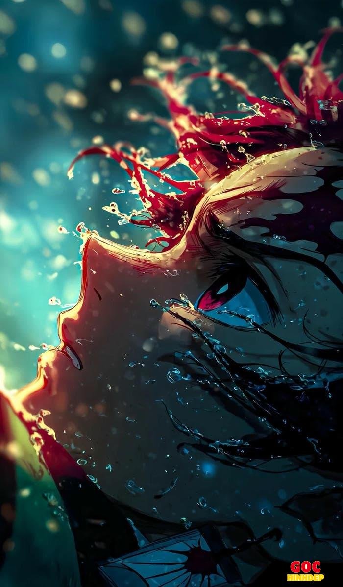 tanjiro tông màu xanh lục