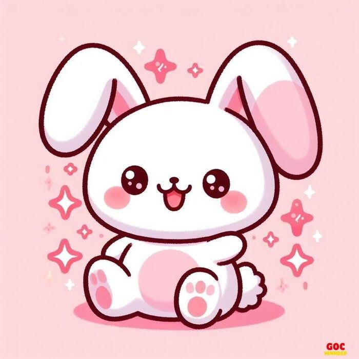 thỏ chibi avatar hồng