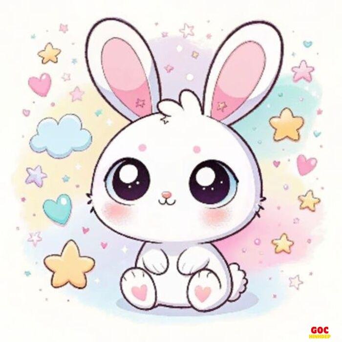 thỏ chibi avatar màu sắc